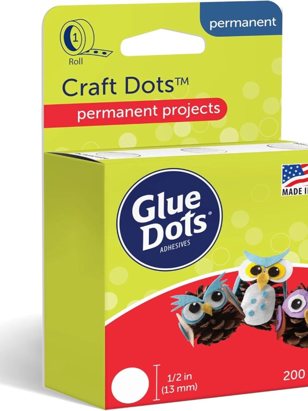 Craft Dots, Double-Sided, 1/2", .5 Inch, 200 Dots, DIY Craft Glue Tape, Sticky A